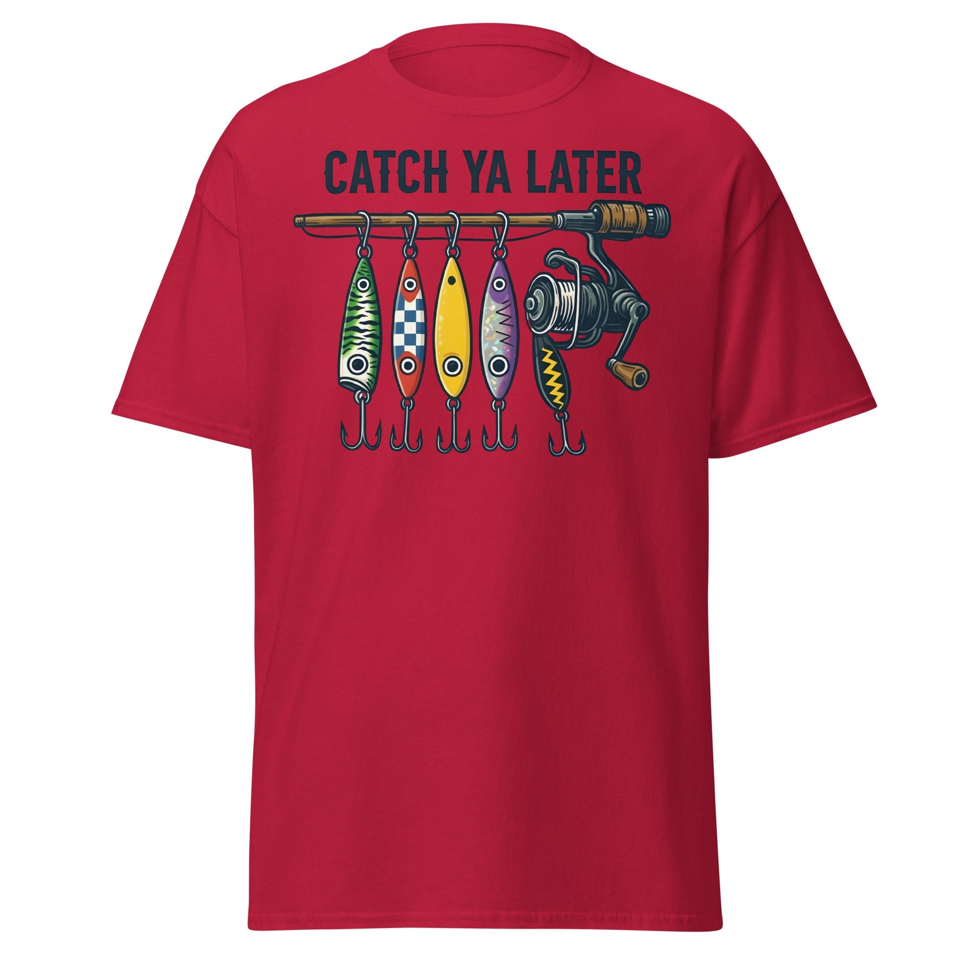 Catch Ya Later Fishing T-Shirt - Vintage Angler Tee - Cardinal - T-Shirts Online