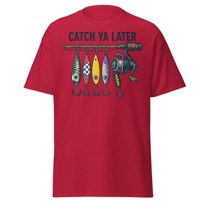 Catch Ya Later Fishing T-Shirt - Vintage Angler Tee - Cardinal - T-Shirts Online