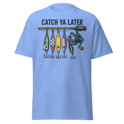 Catch Ya Later Fishing T-Shirt - Vintage Angler Tee - Carolina Blue - T-Shirts Online