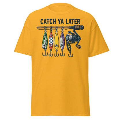 Catch Ya Later Fishing T-Shirt - Vintage Angler Tee - Gold - T-Shirts Online