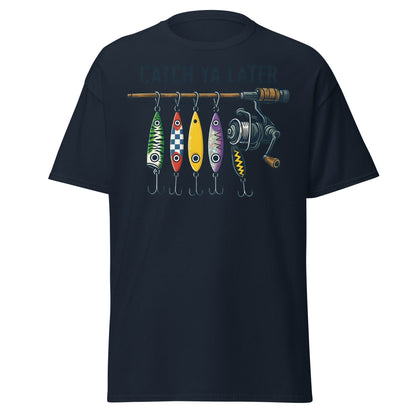 Catch Ya Later Fishing T-Shirt - Vintage Angler Tee - Navy - T-Shirts Online