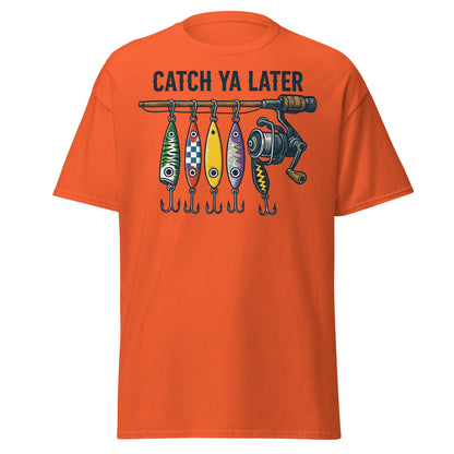 Catch Ya Later Fishing T-Shirt - Vintage Angler Tee - Orange - T-Shirts Online