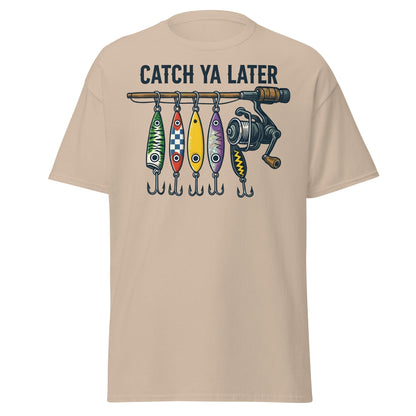 Catch Ya Later Fishing T-Shirt - Vintage Angler Tee - Sand - T-Shirts Online