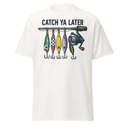Catch Ya Later Fishing T-Shirt - Vintage Angler Tee - White - T-Shirts Online
