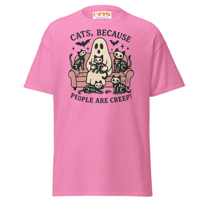 Cats Because People Are Creepy T-Shirt | Ghost & Cats Tee - Azalea - T-Shirts Online