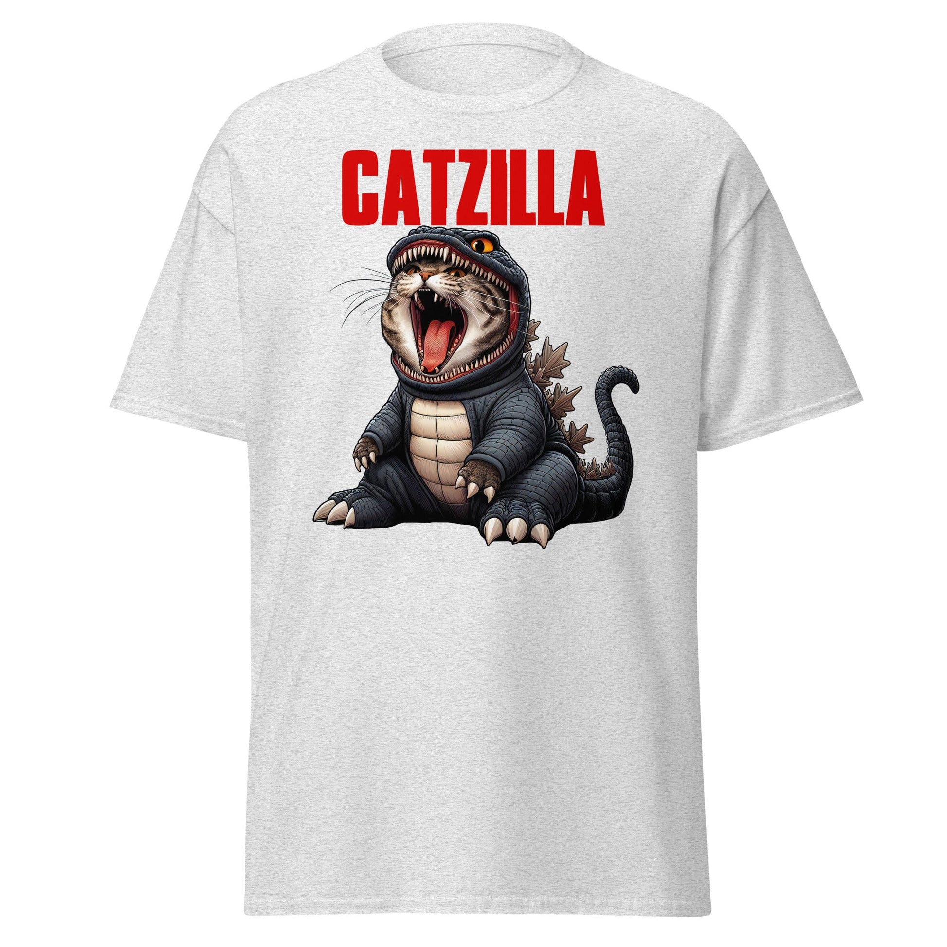 Catzilla | Cat T-Shirt - Ash - T-Shirts Online