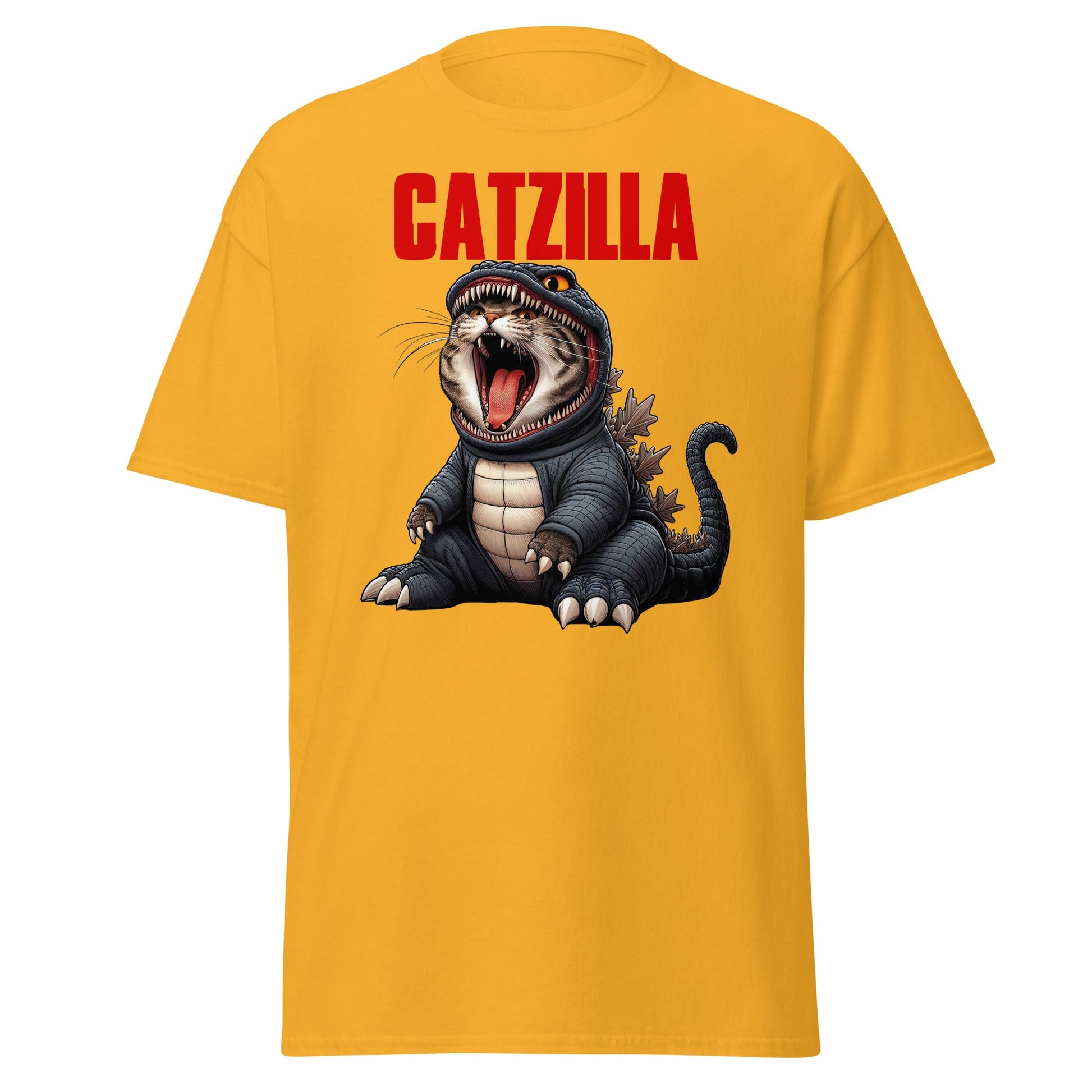 Catzilla | Cat T-Shirt - Gold - T-Shirts Online