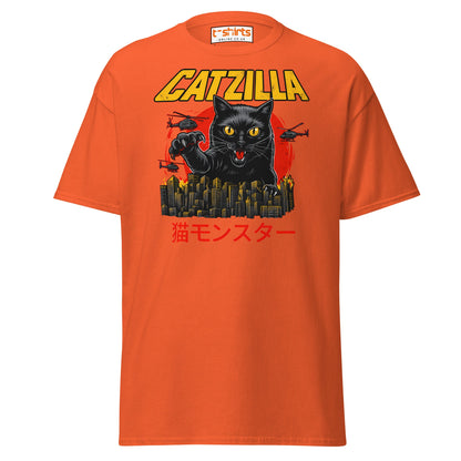 Catzilla T-Shirt – Funny Cat vs City Monster Tee - Orange - T-Shirts Online