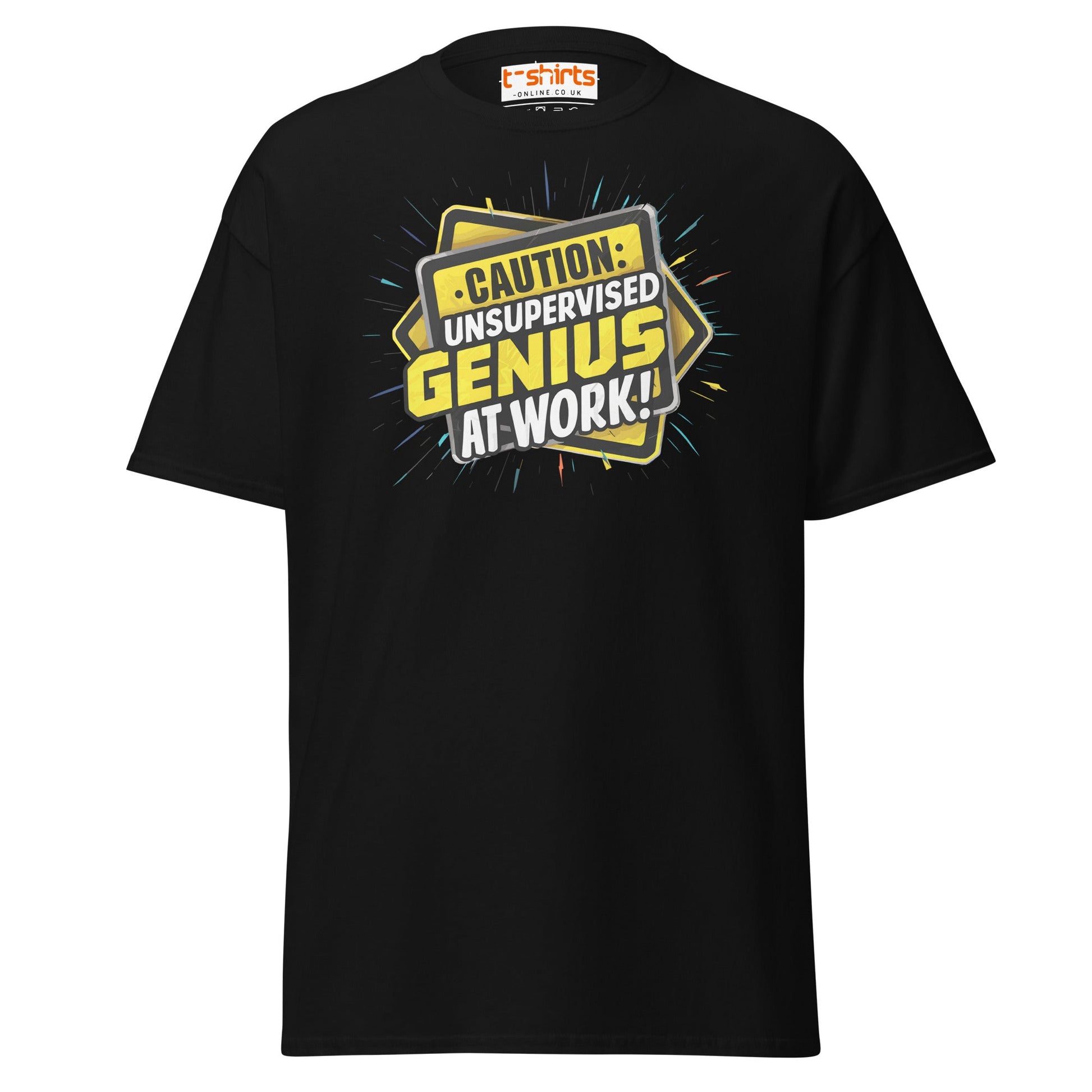 Caution Unsupervised Genius T-Shirt - Black - T-Shirts Online