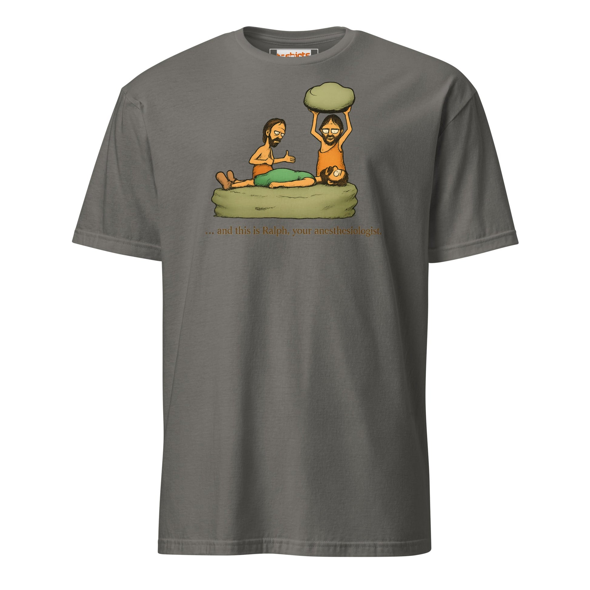 Caveman Comedy T-Shirt | Prehistoric Anesthesiologist Tee - Charcoal - T-Shirts Online