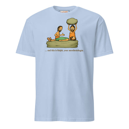 Caveman Comedy T-Shirt | Prehistoric Anesthesiologist Tee - Light Blue - T-Shirts Online