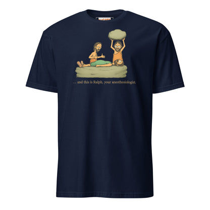 Caveman Comedy T-Shirt | Prehistoric Anesthesiologist Tee - Navy - T-Shirts Online