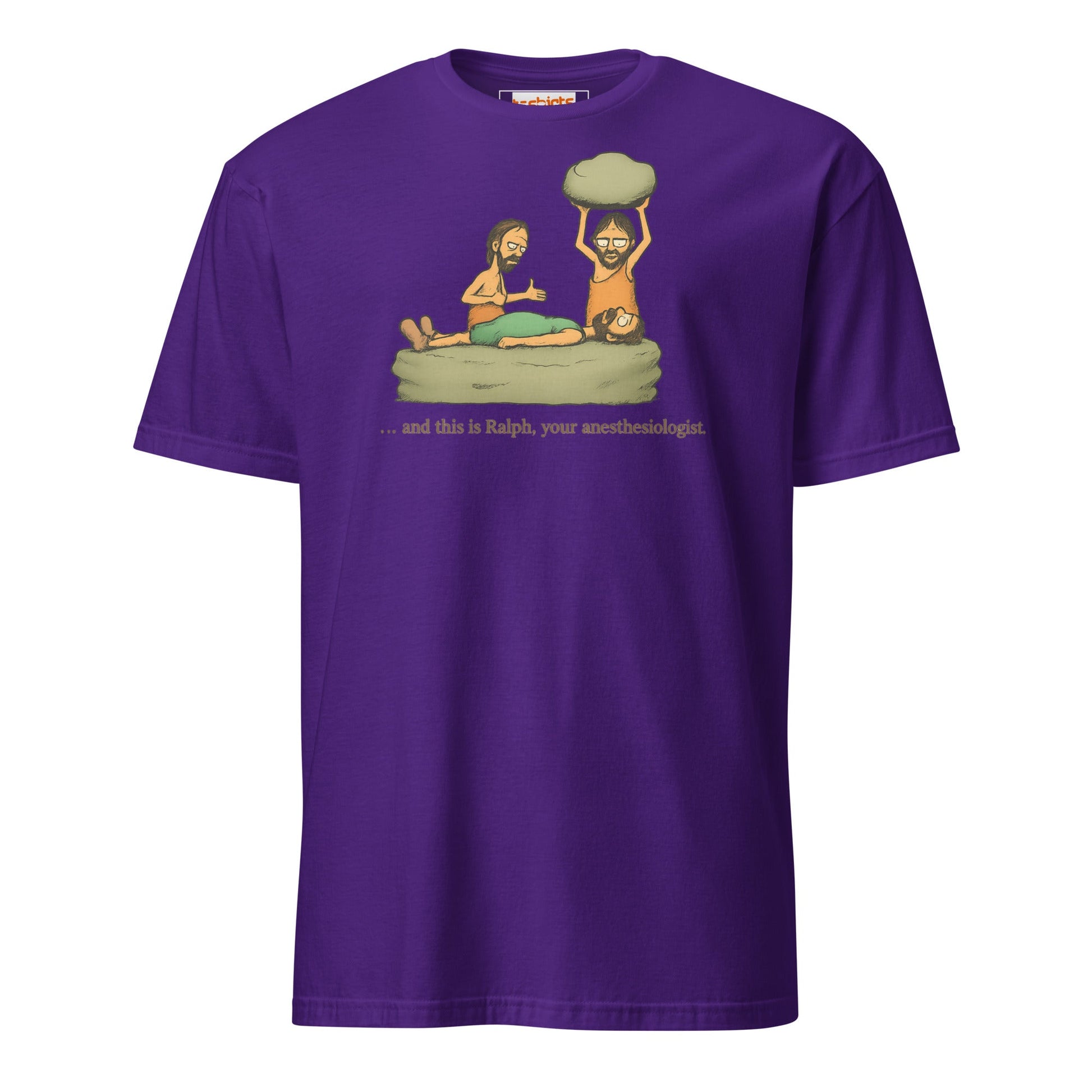 Caveman Comedy T-Shirt | Prehistoric Anesthesiologist Tee - Purple - T-Shirts Online