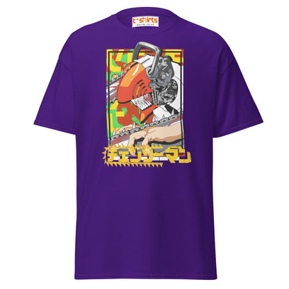 Chainsaw Man Inspired T-Shirt - Purple - T-Shirts Online