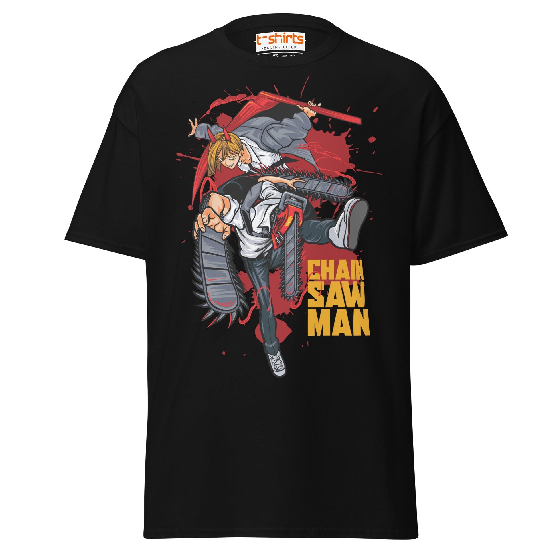 Chainsaw Man T-Shirt – Anime Action Streetwear Tee - Black - T-Shirts Online