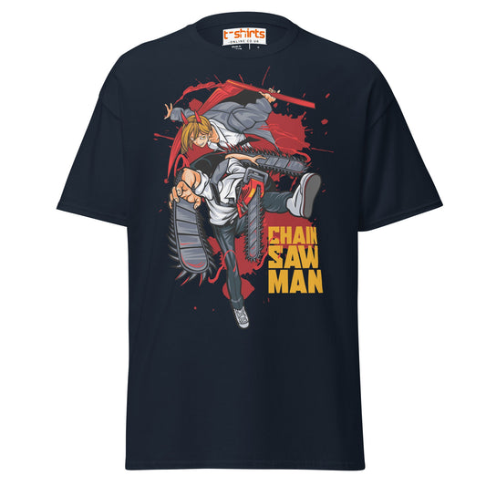Chainsaw Man T-Shirt – Anime Action Streetwear Tee - Navy - T-Shirts Online