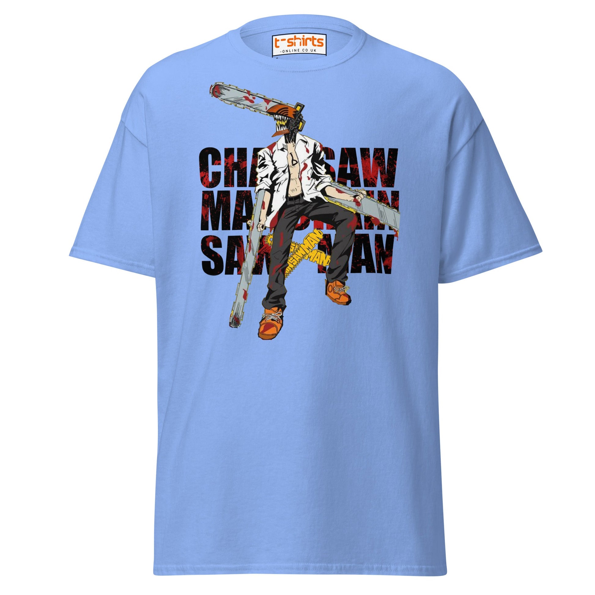 Chainsaw Man T-Shirt | Anime Fan Art Graphic Tee - Carolina Blue - T-Shirts Online
