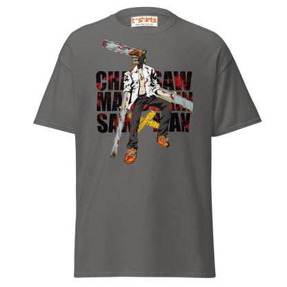 Chainsaw Man T-Shirt | Anime Fan Art Graphic Tee - Charcoal - T-Shirts Online