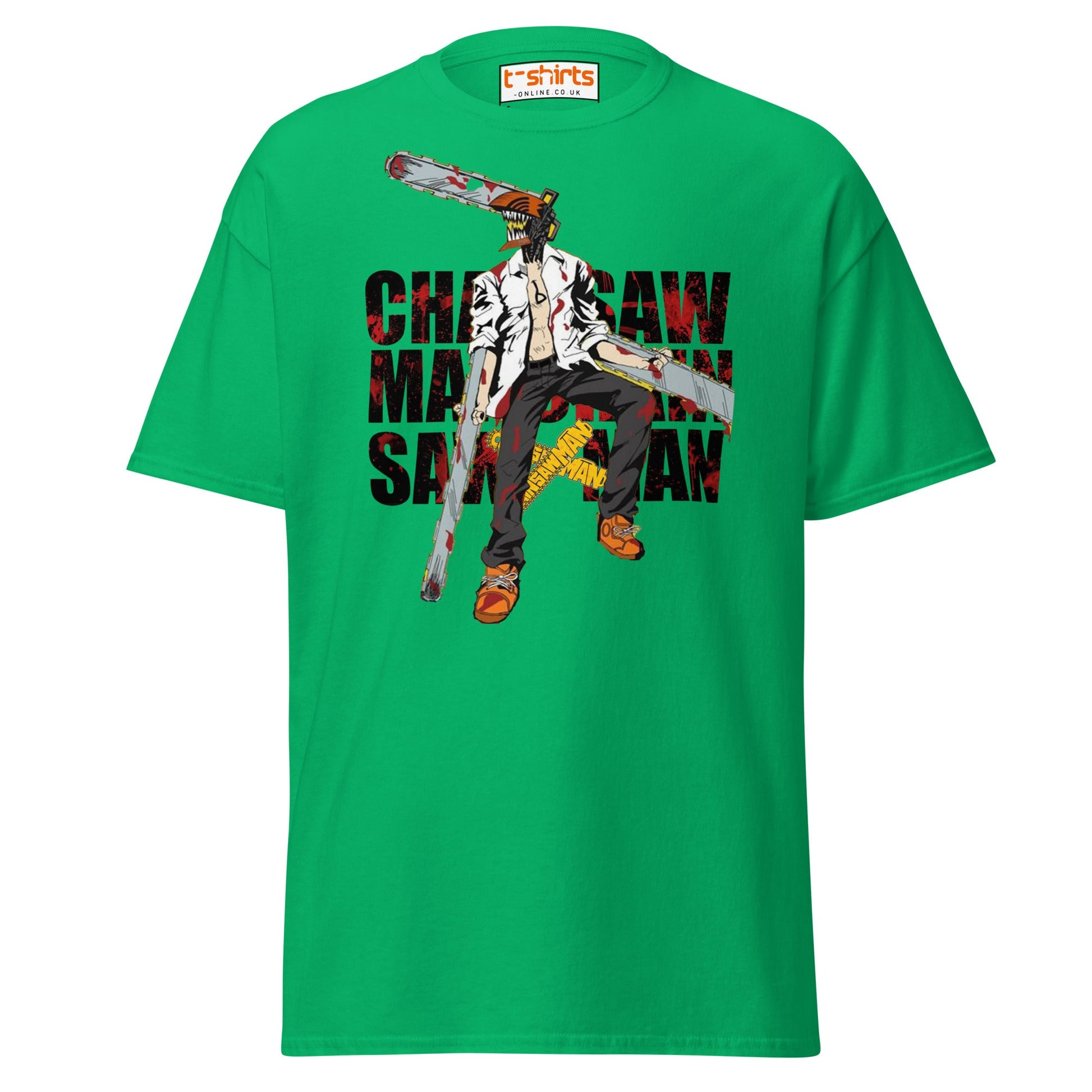 Chainsaw Man T-Shirt | Anime Fan Art Graphic Tee - Irish Green - T-Shirts Online