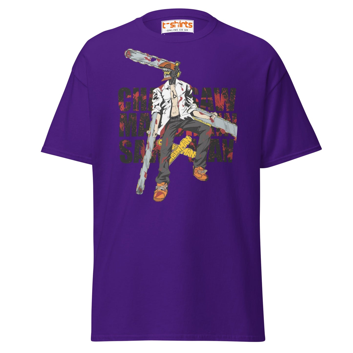 Chainsaw Man T-Shirt | Anime Fan Art Graphic Tee - Purple - T-Shirts Online