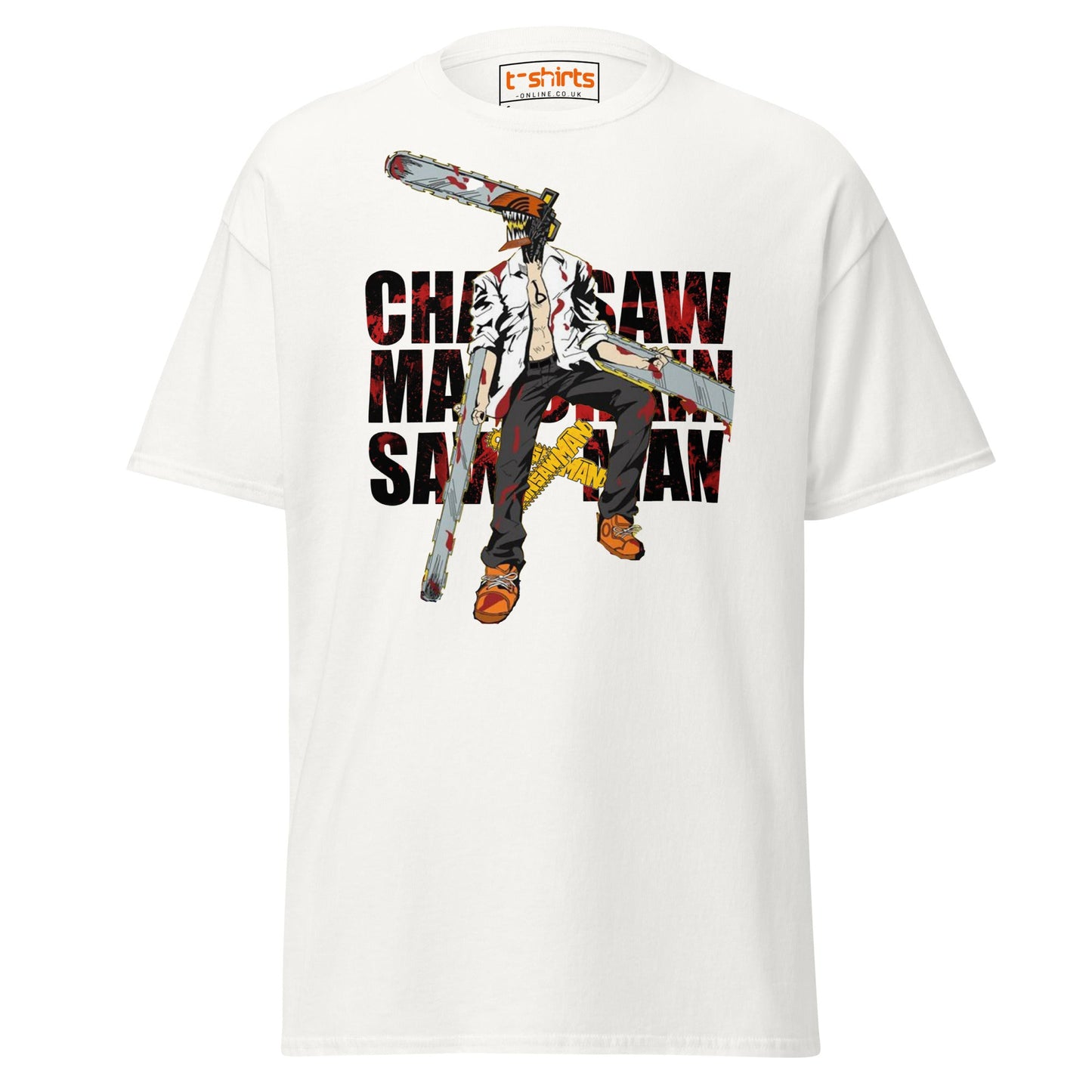 Chainsaw Man T-Shirt | Anime Fan Art Graphic Tee - White - T-Shirts Online