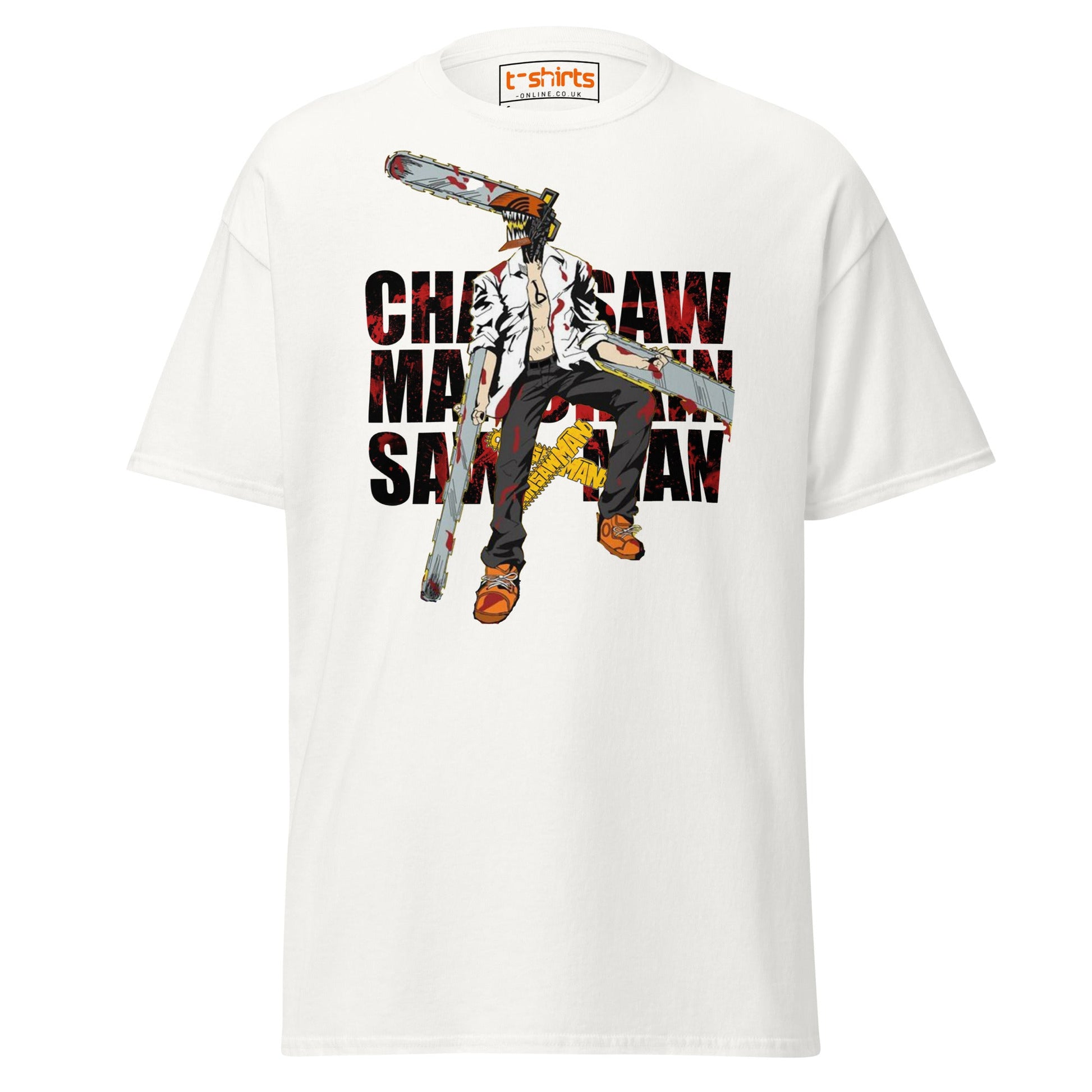 Chainsaw Man T-Shirt | Anime Fan Art Graphic Tee - White - T-Shirts Online
