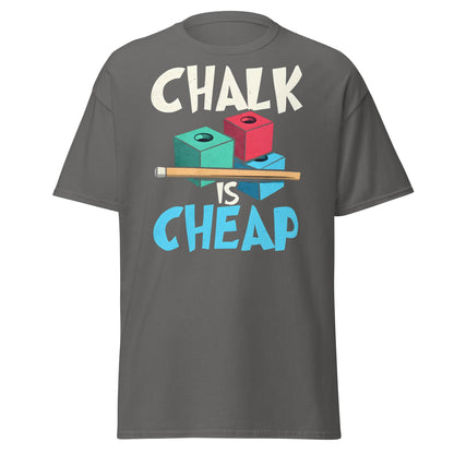 Chalk is Cheap Snooker T-Shirt - Funny Snooker Player Tee - Charcoal - T-Shirts Online