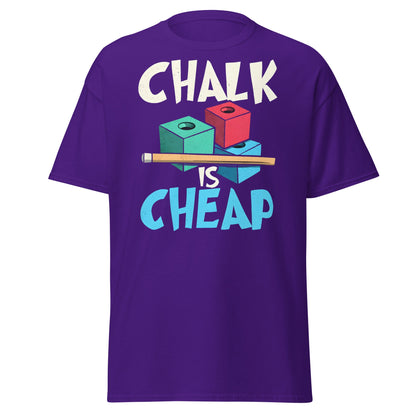 Chalk is Cheap Snooker T-Shirt - Funny Snooker Player Tee - Purple - T-Shirts Online