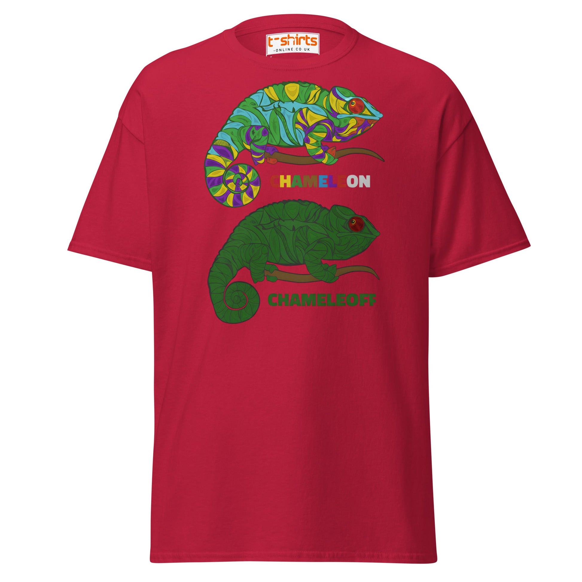 Chameleon On Off T-Shirt – Funny Color Change Tee - Cardinal - T-Shirts Online