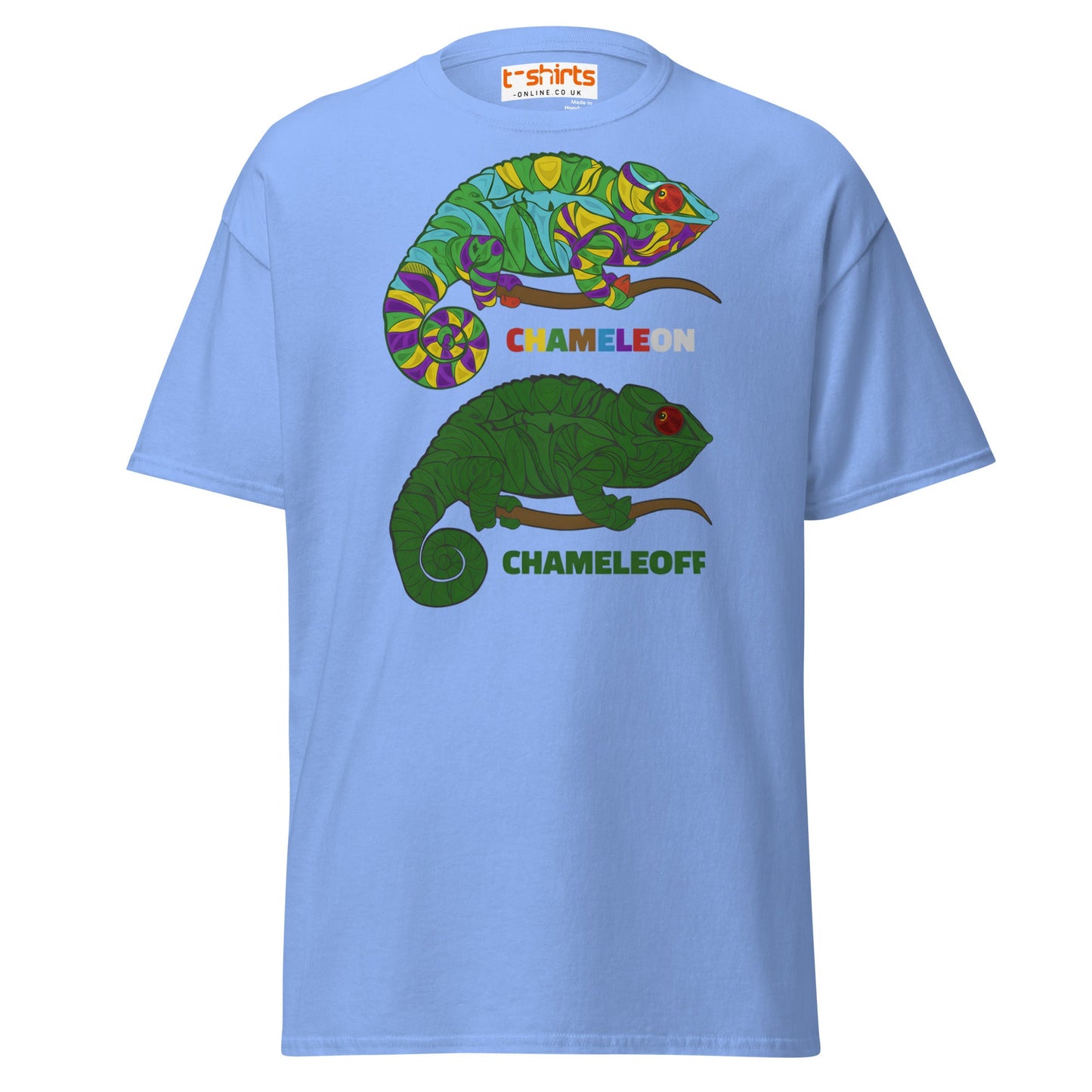 Chameleon On Off T-Shirt – Funny Color Change Tee - Carolina Blue - T-Shirts Online