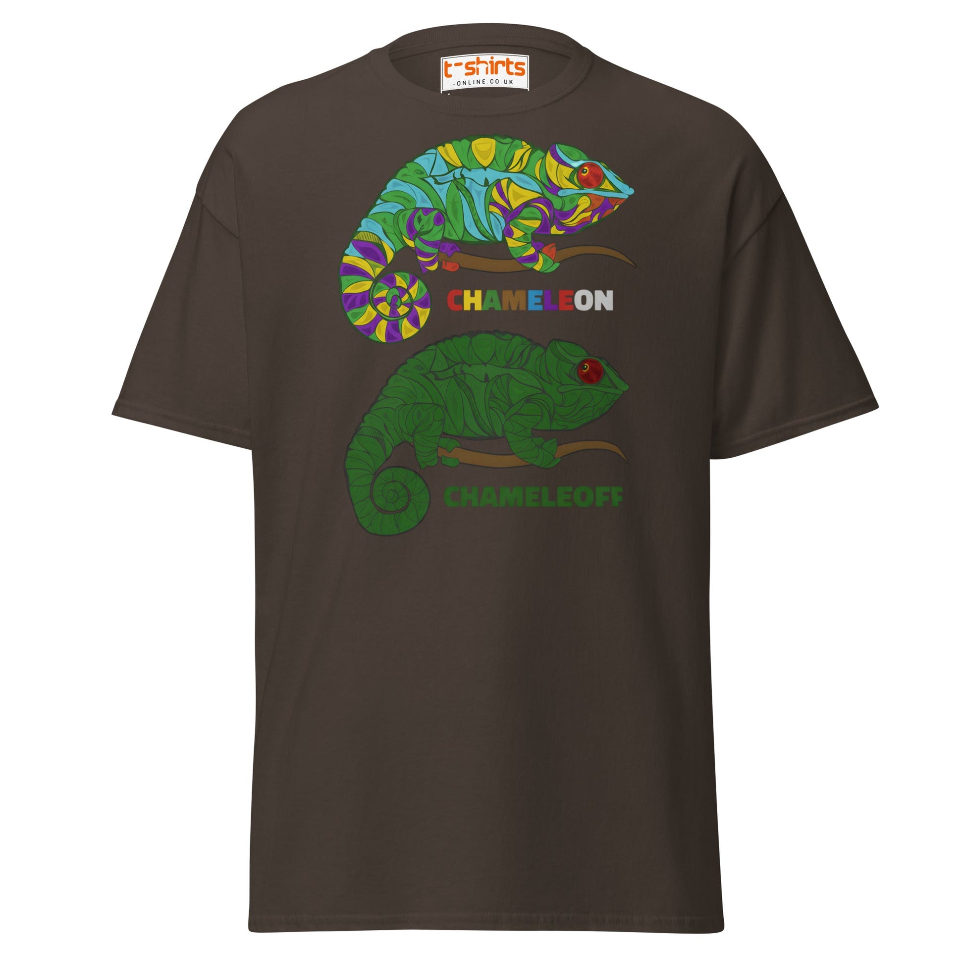 Chameleon On Off T-Shirt – Funny Color Change Tee - Dark Chocolate - T-Shirts Online