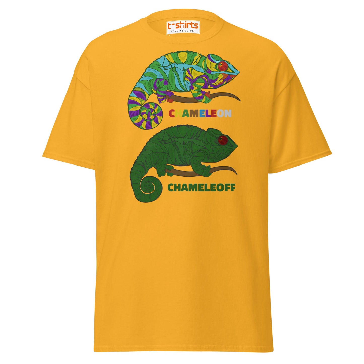 Chameleon On Off T-Shirt – Funny Color Change Tee - Gold - T-Shirts Online