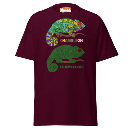Chameleon On Off T-Shirt – Funny Color Change Tee - Maroon - T-Shirts Online