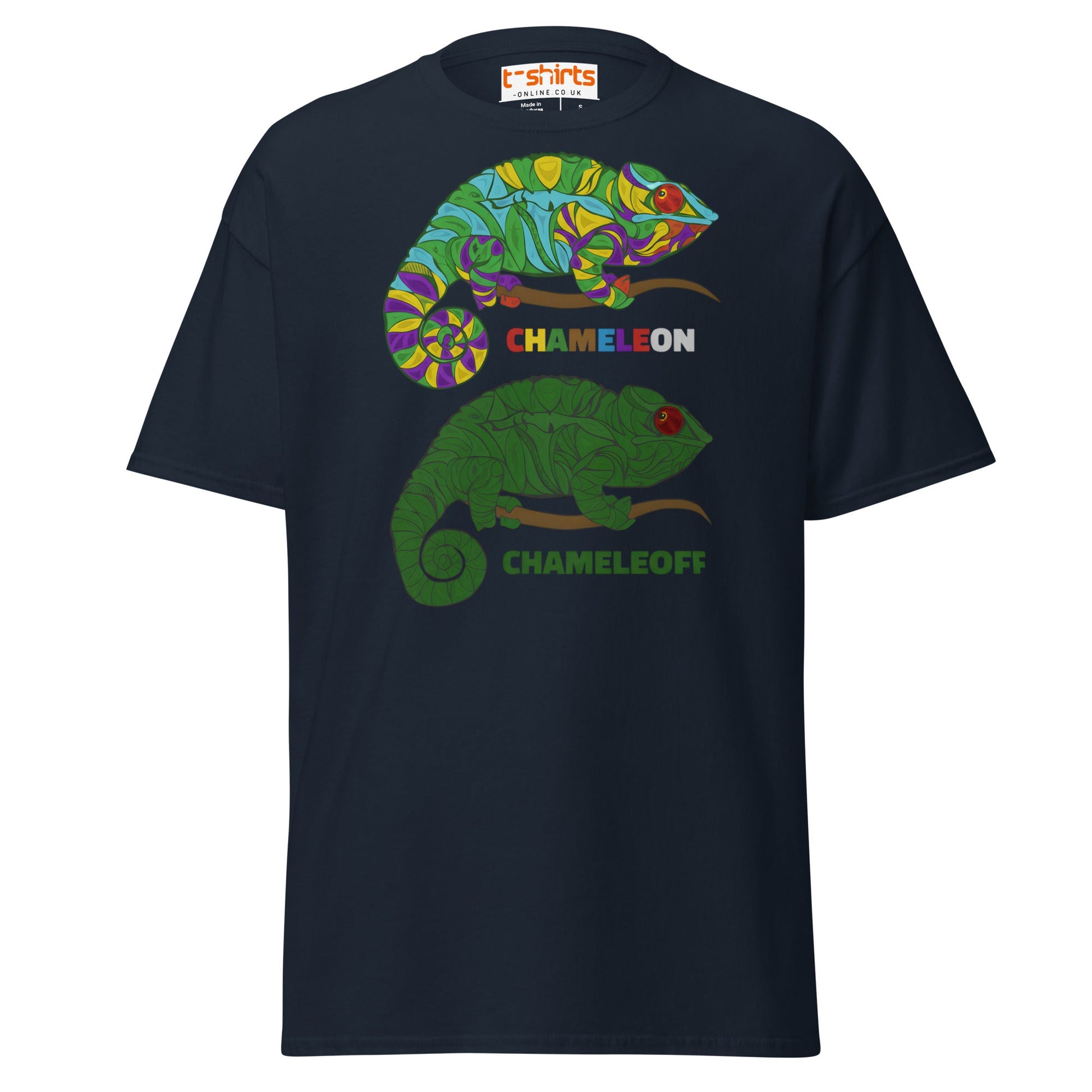 Chameleon On Off T-Shirt – Funny Color Change Tee - Navy - T-Shirts Online