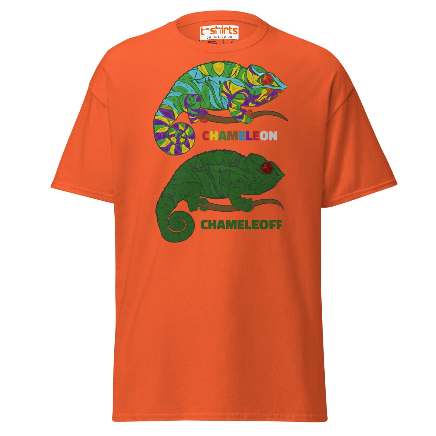 Chameleon On Off T-Shirt – Funny Color Change Tee - Orange - T-Shirts Online