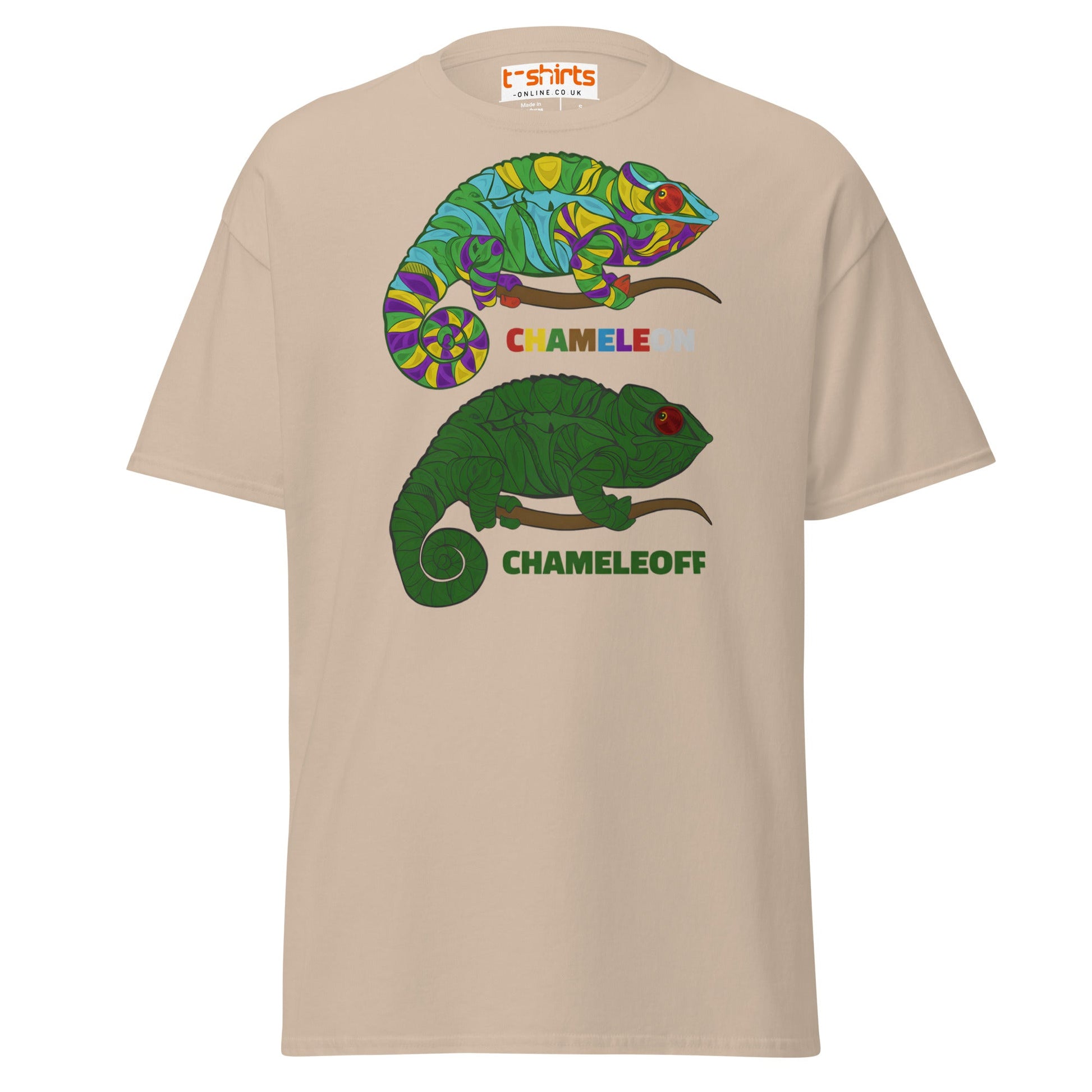 Chameleon On Off T-Shirt – Funny Color Change Tee - Sand - T-Shirts Online