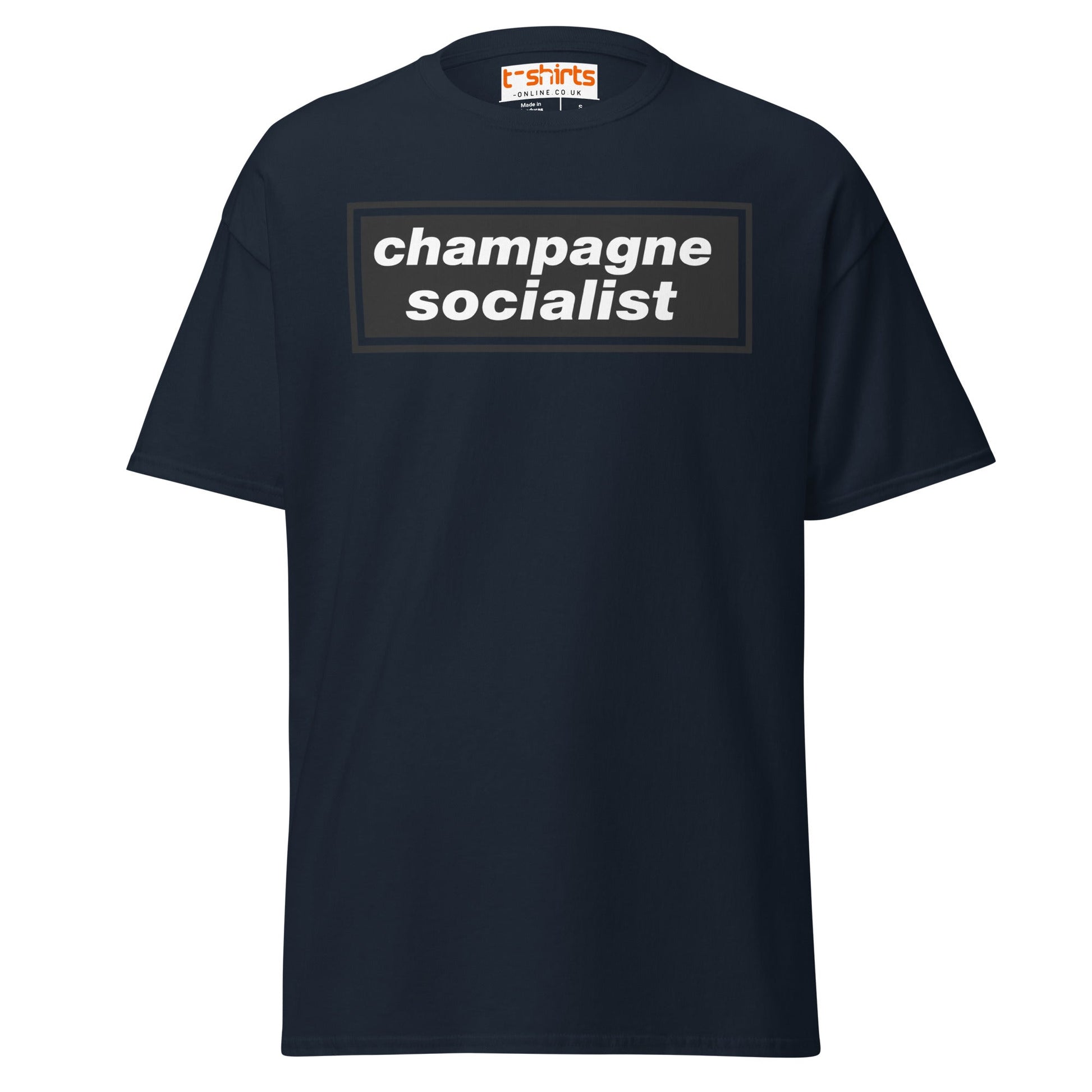 Champagne Socialist T-Shirt | Bold Statement Graphic Tee - Navy - T-Shirts Online