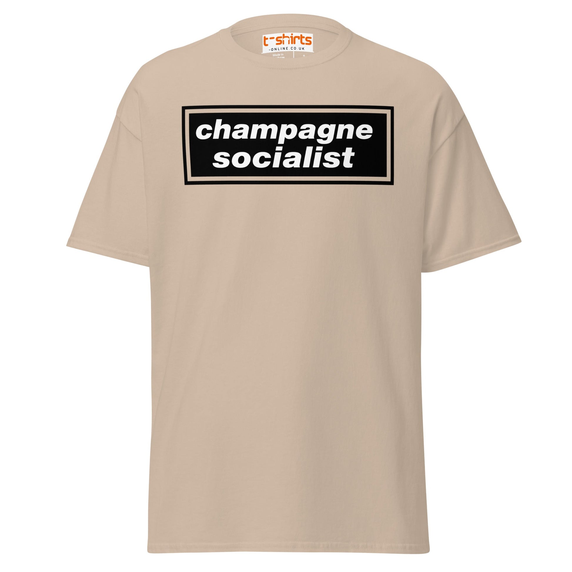 Champagne Socialist T-Shirt | Bold Statement Graphic Tee - Sand - T-Shirts Online