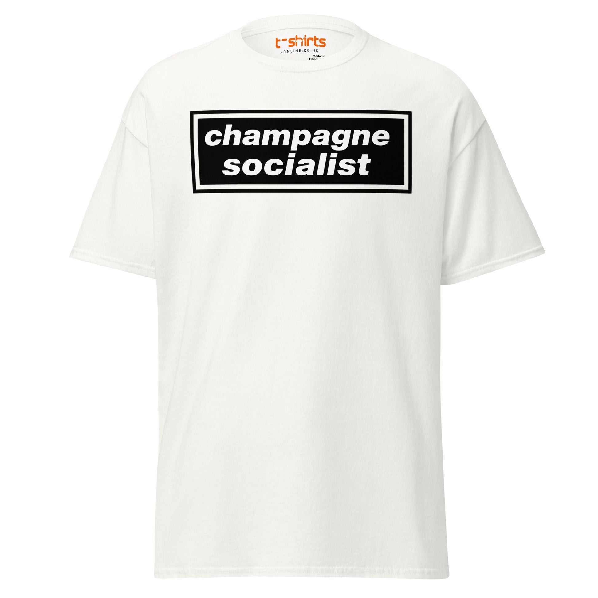 Champagne Socialist T-Shirt | Bold Statement Graphic Tee - White - T-Shirts Online