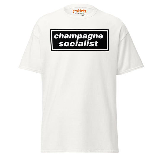 Champagne Socialist T-Shirt | Bold Statement Graphic Tee - White - T-Shirts Online