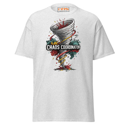 Chaos Coordinator T-Shirt | Funny Tornado Graphic Tee - Ash - T-Shirts Online