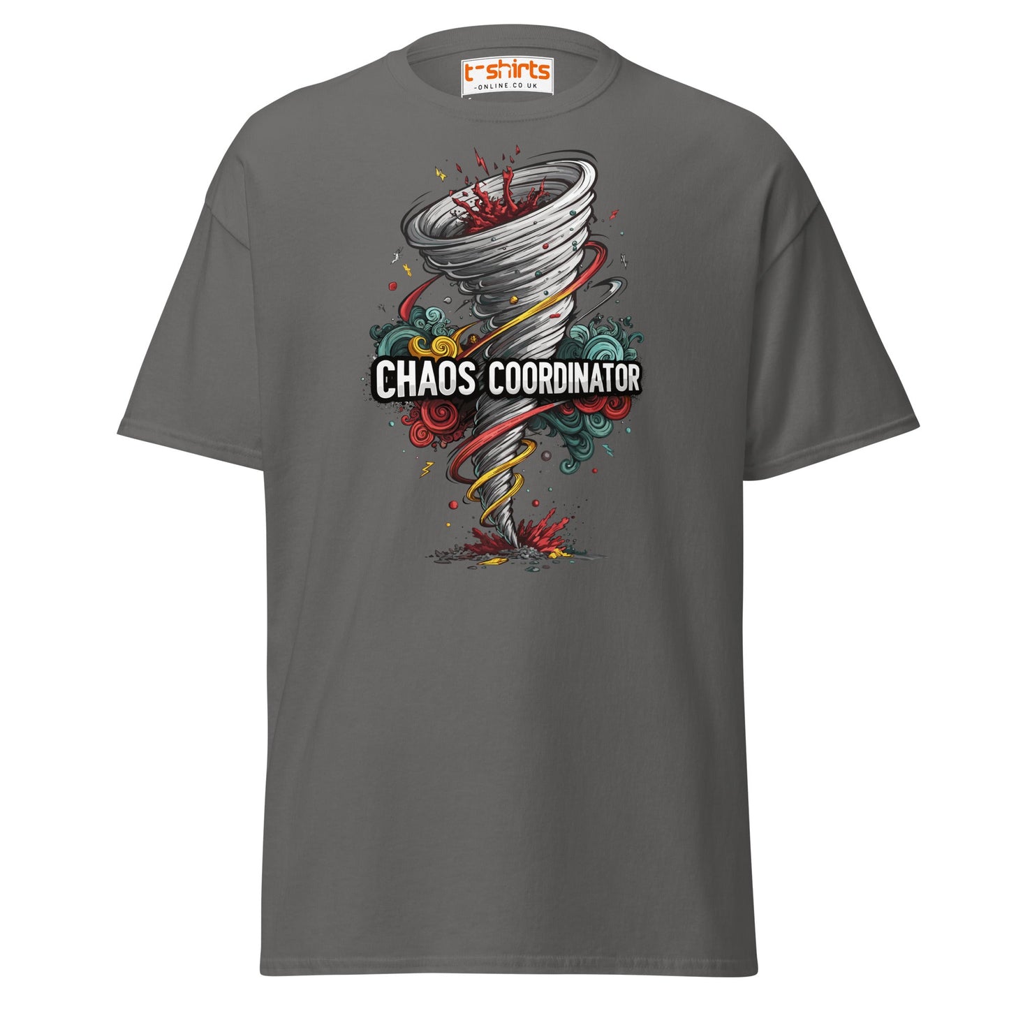 Chaos Coordinator T-Shirt | Funny Tornado Graphic Tee - Charcoal - T-Shirts Online