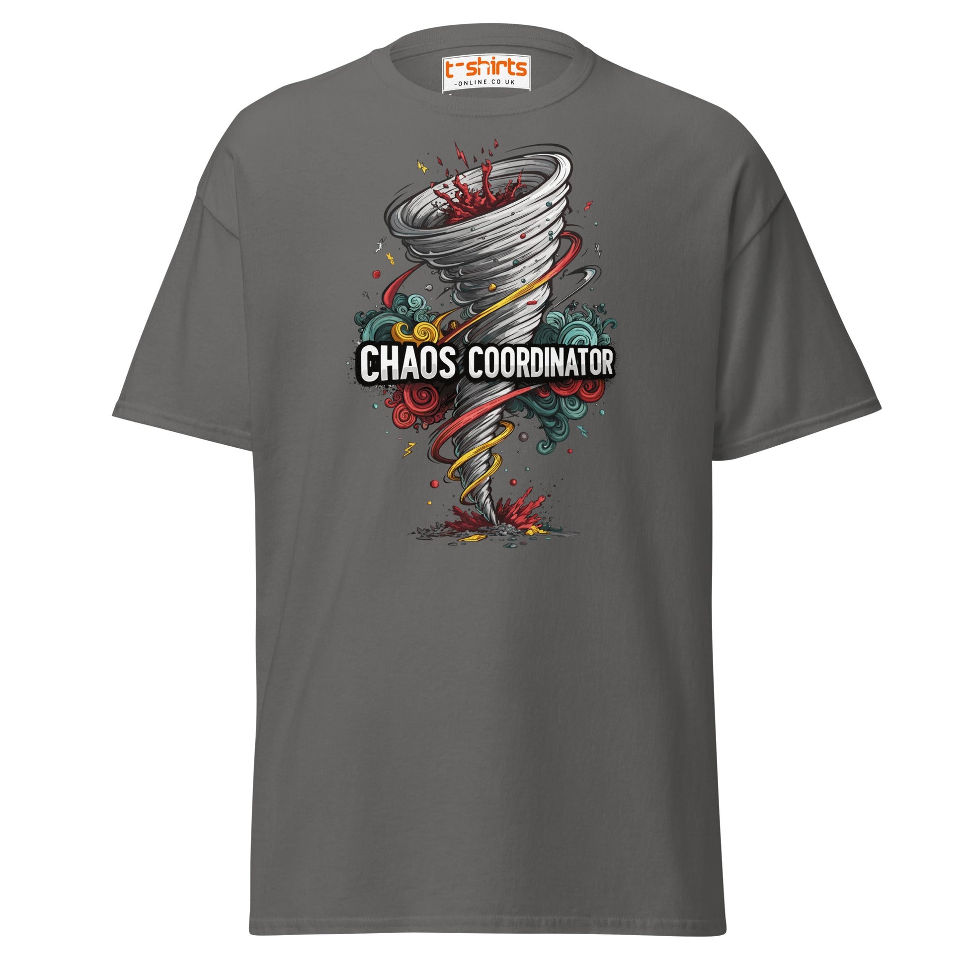 Chaos Coordinator T-Shirt | Funny Tornado Graphic Tee - Charcoal - T-Shirts Online