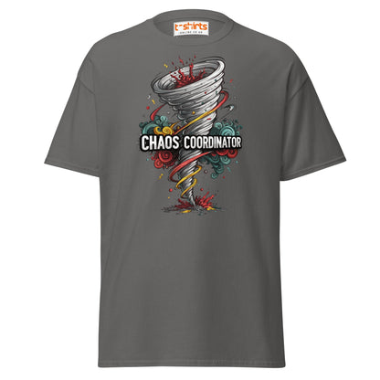Chaos Coordinator T-Shirt | Funny Tornado Graphic Tee - Charcoal - T-Shirts Online