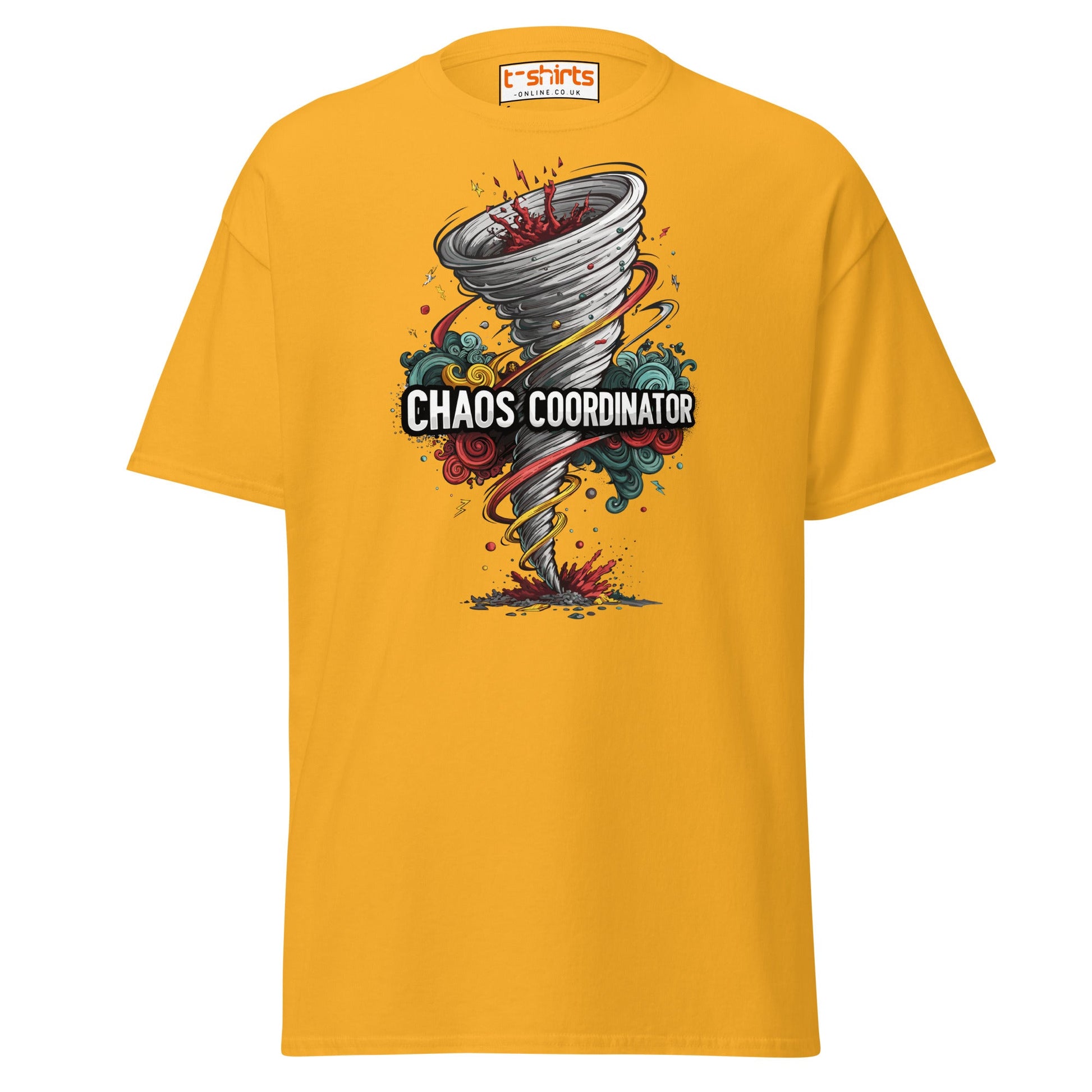 Chaos Coordinator T-Shirt | Funny Tornado Graphic Tee - Gold - T-Shirts Online