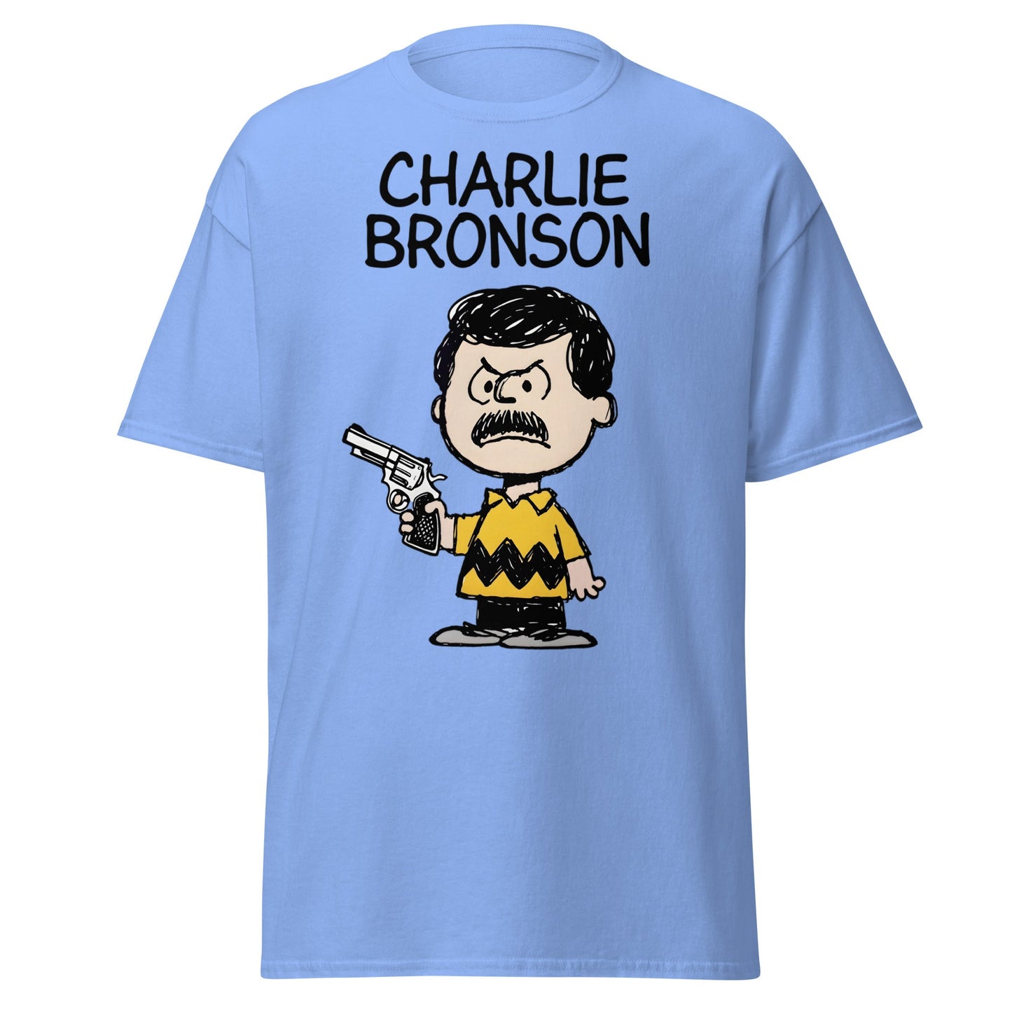 Charlie Bronson T-Shirt | Funny Action Movie Mashup Tee - Carolina Blue - T-Shirts Online