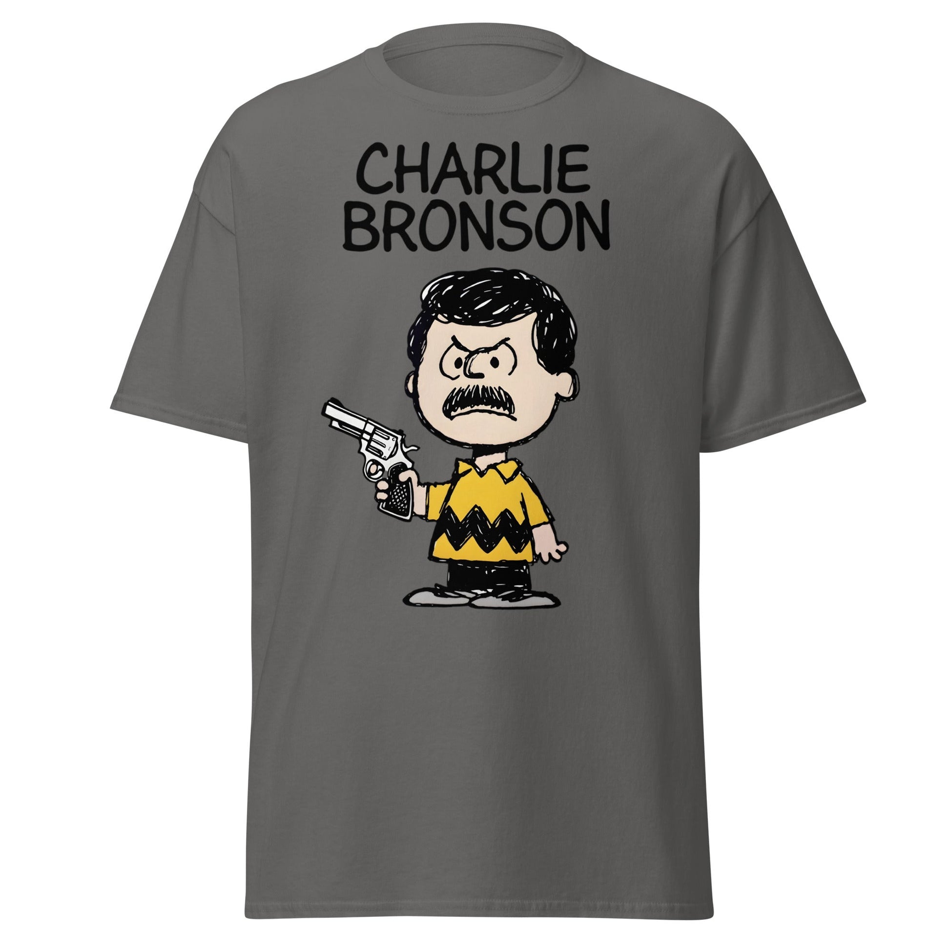 Charlie Bronson T-Shirt | Funny Action Movie Mashup Tee - Charcoal - T-Shirts Online