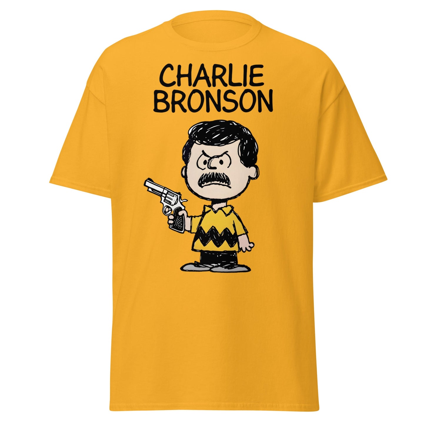 Charlie Bronson T-Shirt | Funny Action Movie Mashup Tee - Gold - T-Shirts Online