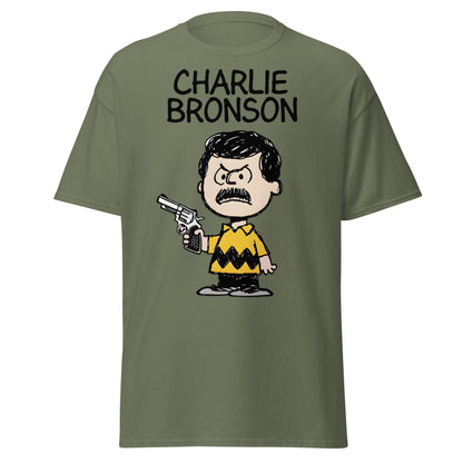 Charlie Bronson T-Shirt | Funny Action Movie Mashup Tee - Military Green - T-Shirts Online