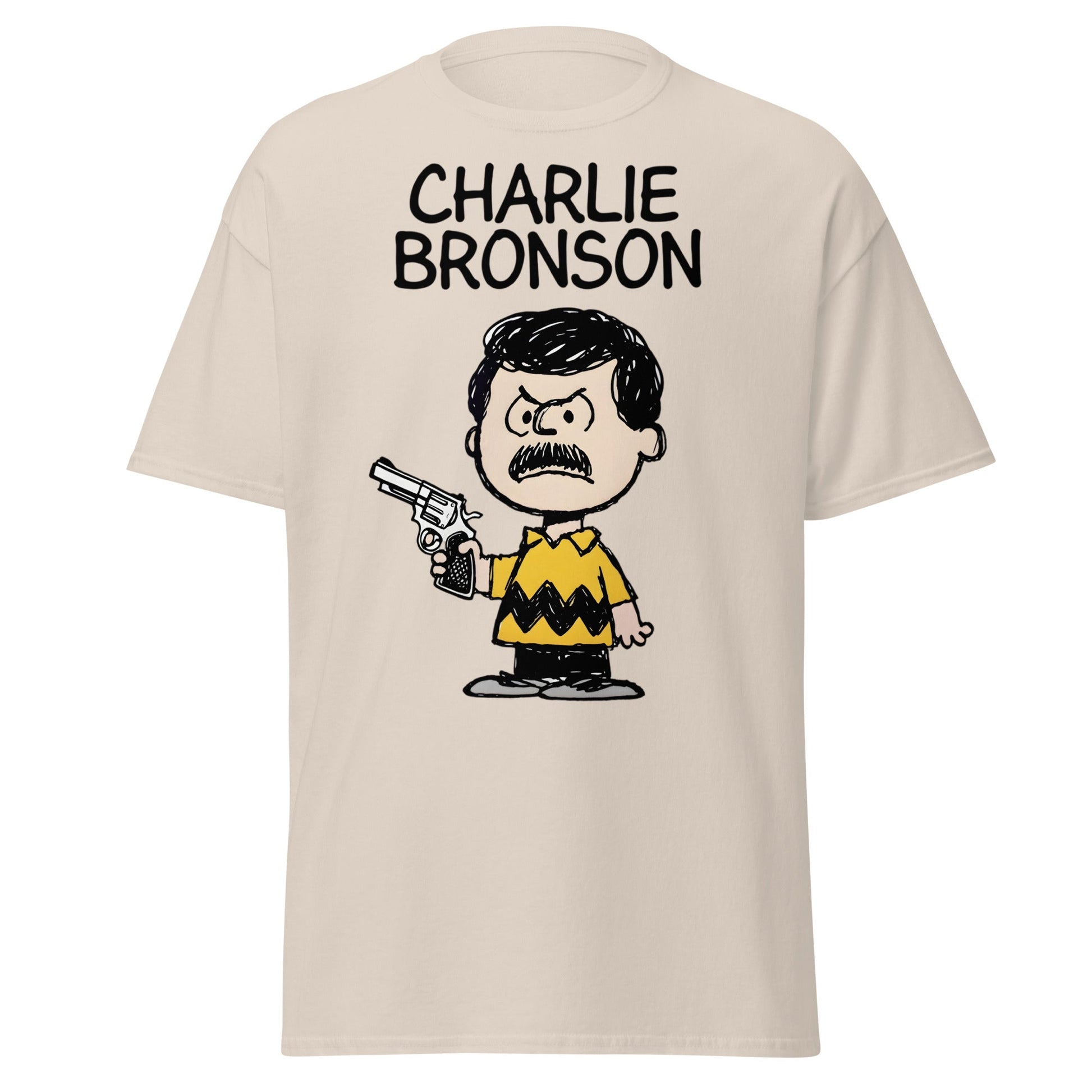 Charlie Bronson T-Shirt | Funny Action Movie Mashup Tee - Natural - T-Shirts Online